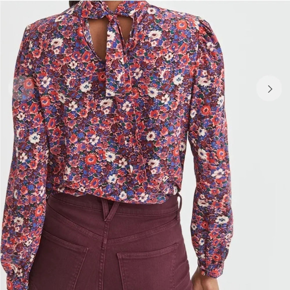 Veronica Beard Silk Chilton Blouse Pink Floral 4 - Picture 6 of 16